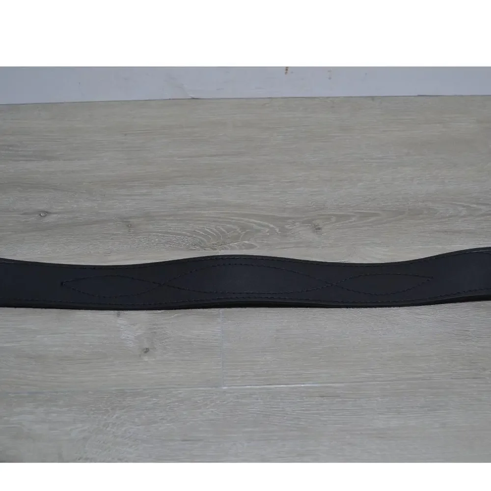 Black Leather Double Notch Belt 39